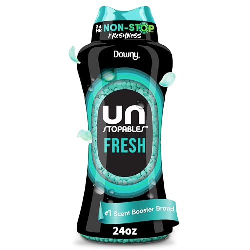 Downy Unstopables In Wash Scent Booster Beads, Fresh Scent, 24 oz, Laundry Beads for odor Protection, Downy Scent Booster Beads, Laundry Scent Boosters
