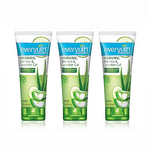 Everyuth Naturals Nourishing Aloe Vera & Cucumber Gel| Protects from Acne, Cuts & Rashes|Refreshing & Soothing Care|Paraben free|For Oily, Dry, Normal