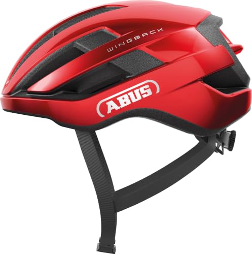 ABUS Rennradhelm WingBack – einfacher Roadhelm für sportliches Fahren im Alltag und in der Freizeit – für Erwachsene und Jugendliche – Rot, Größe S