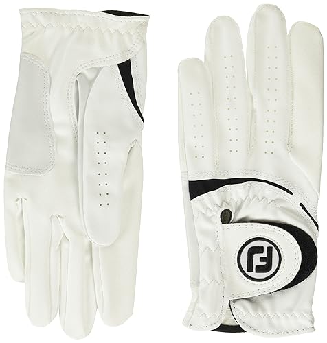 FootJoy Men's WeatherSof 2-Pack Golf Glove, White, Medium, Worn on Left Hand