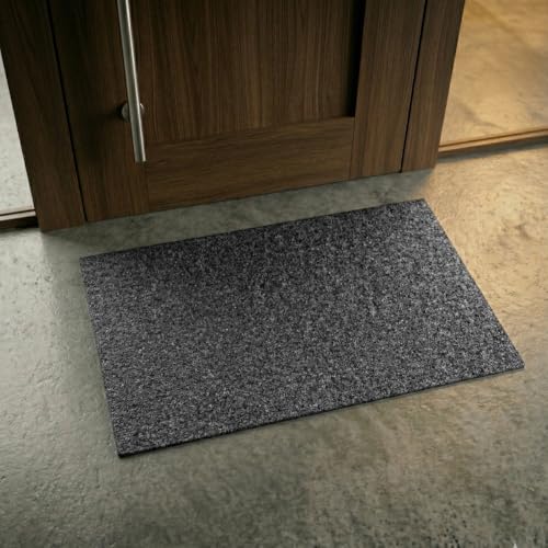 Kapazi Tapete Home Agulhado Grafite Liso 39x59cm Antiderrapante Slim Compacto Lavável Ideal para Escritórios Comércios e Residências