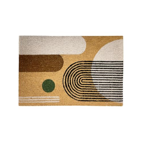 Kapazi Tapete Entrada Fibra de Coco 75x50cm Urban | Capacho Decorativo Ecológico para Porta Clássico Antiderrapante Resistente Alta Retenção contra Sujeira