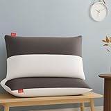Zinnia Universal Height Hollow Fiber Sleeping Pillow with Dual Color Design Set of 2 White and Grey 27 X 16 Inch or 45 X 70 CM