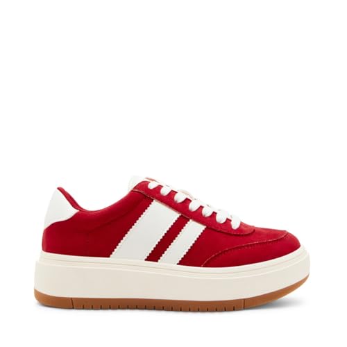 Madden Girl Women's Navida Sneaker, Red/White, 7.5