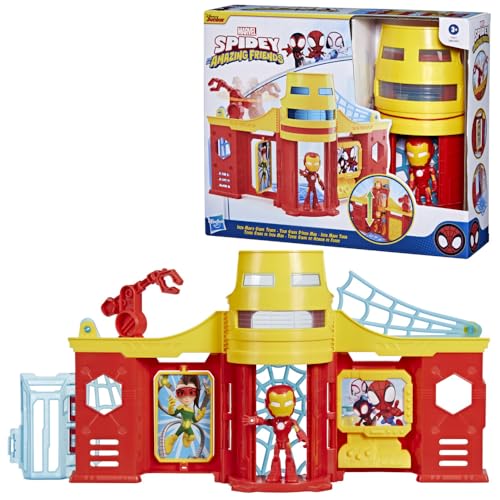 Hasbro Marvel Spidey et Ses Amis Extraordinaires, Coffret Tour Stark avec Figurine Iron Man