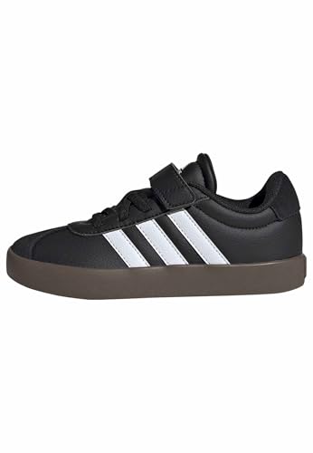 Adidas Unisex-Kids VL Court 3.0 Elastic Lace, Core Black/White/Core Black, 1/Little Kid