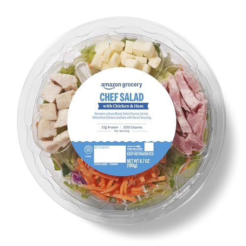 Amazon Fresh Brand, Chef Salad with Chicken and Ham, 6.7 Oz