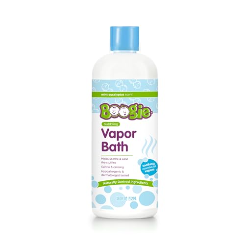 Boogie Kids Botanical Bubble Bath, Soothing Vapor, Made with Plant and Oat Extracts, Natural Essential Oils, Mint Eucalyptus, 18 oz (Pack of 1)