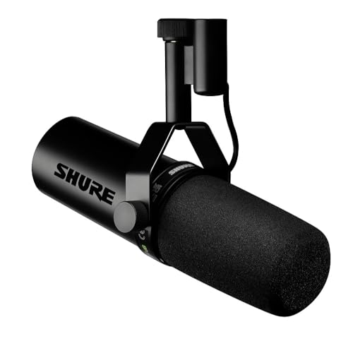 Shure SM7dB Dynamic Vocal Microphone with Built-in Preamp – Studio Mic for Streaming, Podcasting, and Recording – Smooth Sound, Wide Frequency Range, Rugged Build, Windscreen Included, Black