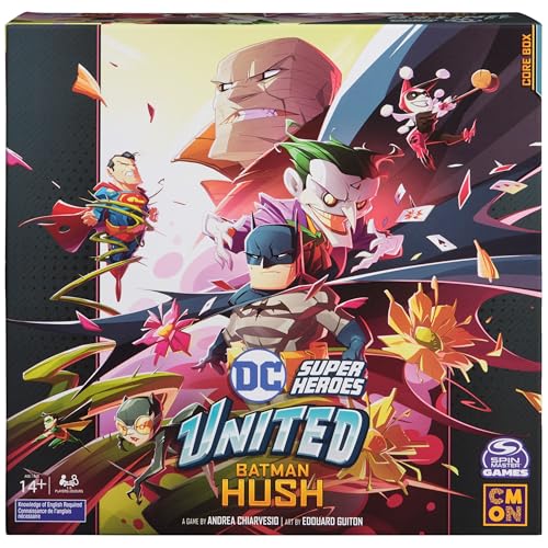 Spin Master Games, DC United Super Heroes: Batman Hush, Cooperative Multiplayer Strategy Card Game for Teens & Adults, Collectible Miniatures, 1-5 Players, Stocking Stuffer Gift Ideas for Ages 14 & Up