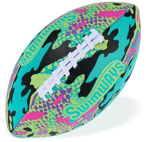 SwimWays Hydro Waterproof Football, Outdoor Games for Adults and Kids, Swimming Pool Accessories and Pool Party Games,9.25 Inches, Blue