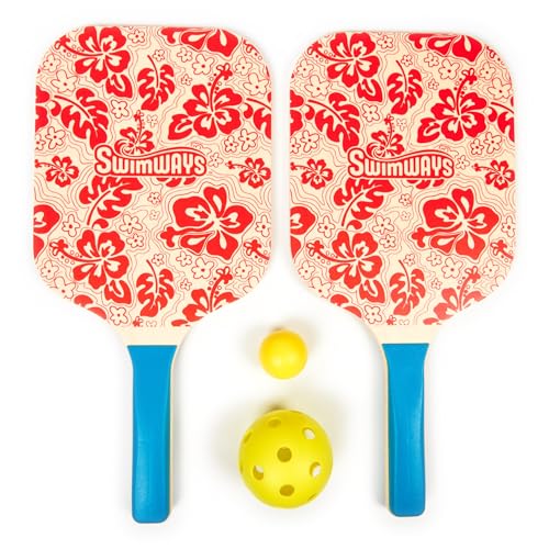 Swimways Hydro Paddle & Pickleball Set, Pickleball Paddles and Balls for Pool, Lake and Beach Games, Outdoor Toys for Kids and Adults Aged 5 & Up