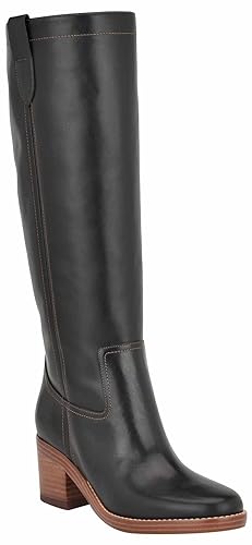 Knee High Boot Black 001 Black 001 Elevate wardrobe season Nine West Hecee boots This tall boot features round shaped toe stacked mid block heel keep going day night classic silhouette These dress sure impress Round Toe