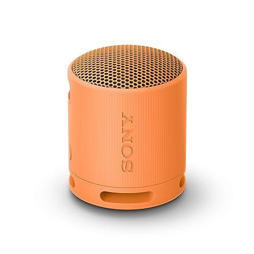 (-51%) Sony SRS-XB100 - Kabelloser Bluetooth-Lautsprecher, tragbar, leicht, kompakt, Outdoor, Reise-Lautsprecher, langlebig, IP67 Wasser- und staubdicht, 16 Std Akku, Trageriemen, Freisprechfunktion, orange