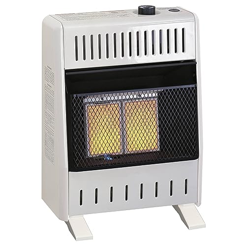 ProCom MN100TPA-B Ventless Natural Gas Infrared Space Heater with Thermostat Control for Home and Office Use, 10000 BTU, Heats Up to 500 Sq. Ft., Includes Wall Mount and Base Feet, White