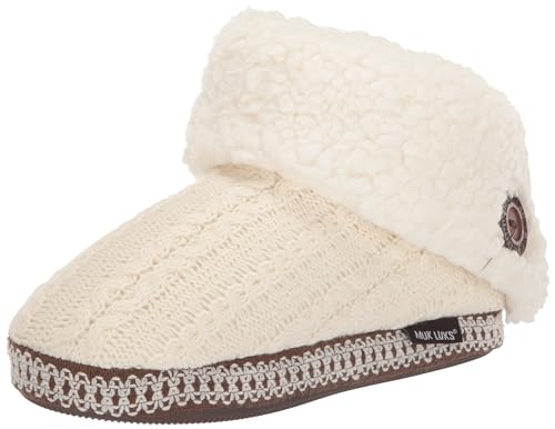 MUK LUKS Women's Melinda Slipper, Vanilla, Large