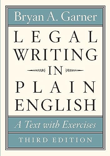 Legal Writing In Plain English: 3rd Edition: A Text With Exercises (By: Bryan A. Garner) cover