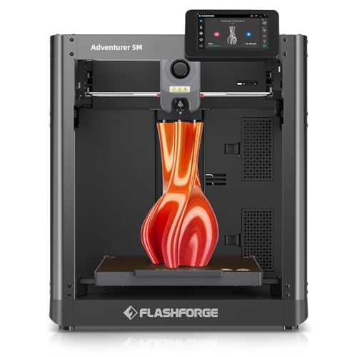 FLASHFORGE Adventurer 5M 3D Printer with Fully Auto Leveling System, Max 600mm/s High-Speed, 280℃ Quick-Detach Nozzle, CoreXY Structure for Superior Print Quality, Rookies & Experts Smart Choice