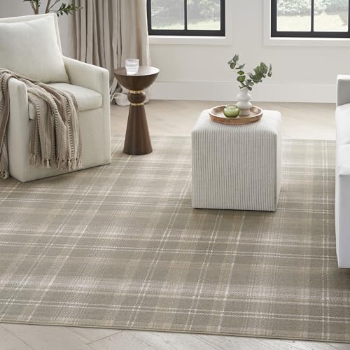 Nourison Home Grafix Olive 7'10" x 9'10" Area Rug - Easy Clean, Non Shedding, Bed Room, Living Room, Dining Room, Kitchen (8' x 10')