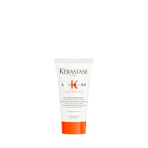 Kerastase Nutritive Nectar Thermique Heat Protecting Leave-In Cream | Deeply Condition and Reduce Frizz | Instant Softness & Shine | With Plant-based Proteins | For Medium to Thick Dry Hair|1.69 Fl Oz