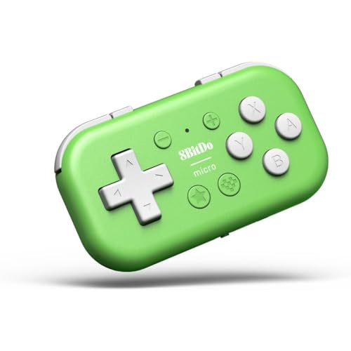 8Bitdo Micro Bluetooth Gamepad Pocket-sized Mini Controller for Switch, Android, and Raspberry Pi, Supports Keyboard Mode (Green)