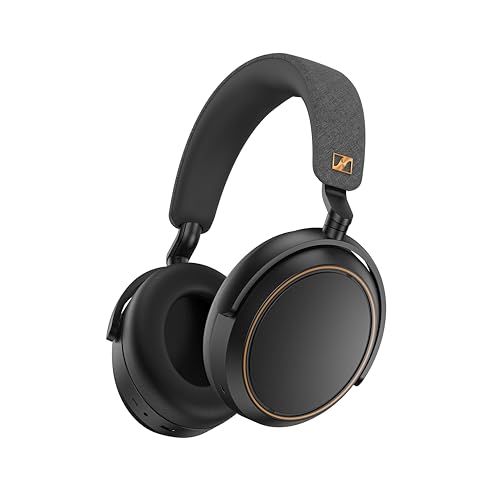 Sennheiser Consumer Audio Momentum 4 Wireless Headphones - Bluetooth Headset for Crystal-Clear Calls with Adaptive Noise Cancellation, 60h Battery Life, Lightweight Folding Design - Black/Copper
