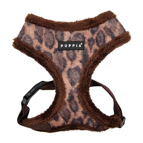 Puppia Kovo Head Dog Harness Warm Winter Leopard Pattern Adjustable Chest Adjustable Small Medium Dog Brown S