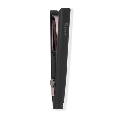 L'ANGE HAIR Le Titane Titanium Flat Iron | Hair Straightener with Curved Edges for Versatile Styling | Dual Voltage Flat Iron with Infrared Heat & Adjustable Temperature | 1" Black