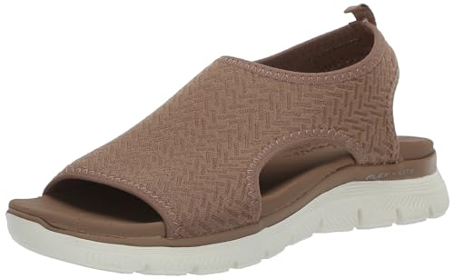 Skechers Women's Flex Appeal 4.0-Livin' in This Sport Sandal, Mocha, 8