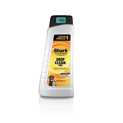 Shark CarpetXpert Deep Clean Pro Formula for All Shark Upright & Portable Carpet Cleaners, Formulated for all Carpets, Upholstery & Area Rugs, Eliminates Tough Pet Messes and Odors, 48oz, EXCM48