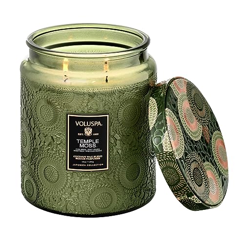 Voluspa Temple Moss Two Wick Luxe Candle Jar 44 oz