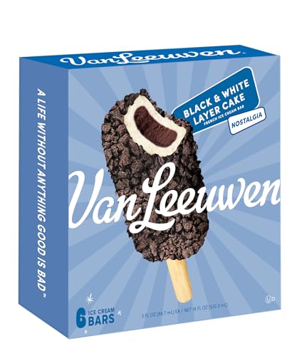 Van Leeuwen Black and White Layer Cake Ice Cream Bars, 6 Count 18 oz (Frozen)