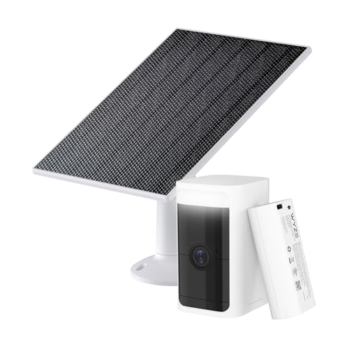 WYZE Wireless Outdoor/Indoor Battery Security Camera, 2.5K HDR Color Night Vision, Motion Detection, Spotlight&Siren, 2-Way Audio, Alexa&Google Assistant Compatible Solar Panel for Solar Charging