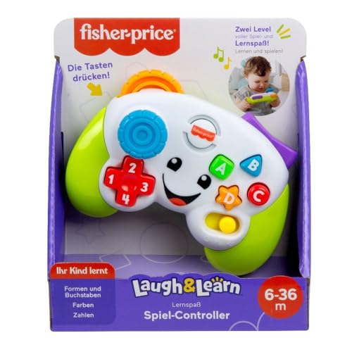 🔥 STARKER PREIS (-50%) Fisher-Price Lernspaß Spiel-Controller für Babys und Kleinkinder in Grün, Videospiel-Attrappe mit Musik und Leuchtfunktion für Babys ab 6 Monaten, deutsche Version, HXB62