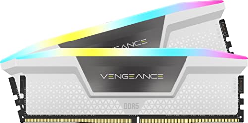 CORSAIR Vengeance RGB DDR5 RAM 32GB (2x16GB) 6000MHz CL36-44-44-96 1.35V Intel XMP 3.0 Desktop Computer Memory - White (CMH32GX5M2E6000C36W)