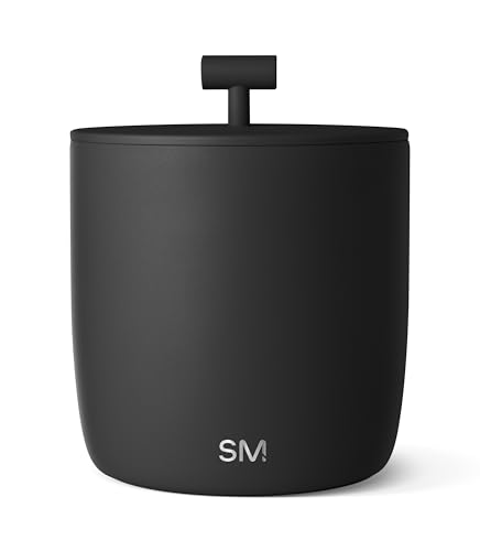 Simple Modern Vacuum Insulated Ice Bucket with Lid and Scoop | for Cocktail, Champagne, Wine, Beer, & Hosting | Stainless Steel 100oz Capacity for Large Parties | Rocks Collection | Midnight Black