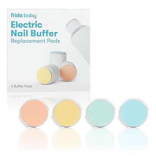 Frida Baby Electric Nail Buffer Replacement Pads | Safe + Easy Grooming, Trimming, and Nail Filing for Newborn, Toddler, or Children's Fingernails and toenails, 4 Buffer Pads