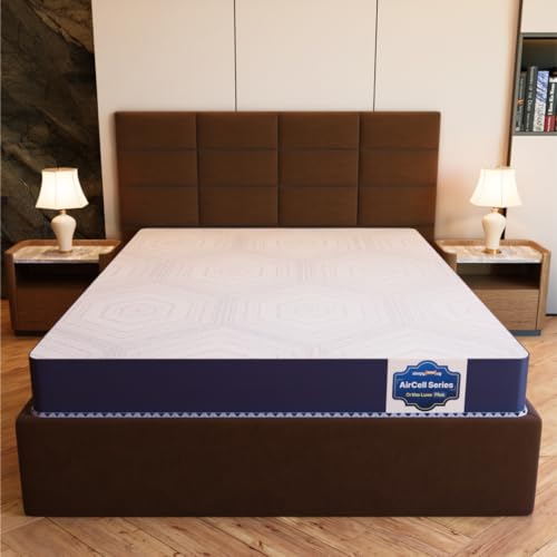 AirCell Ortho Luxe Plus 6 inch Orthopedic Mattress CoolFlow Memory Foam Mattress with Honeycomb Grid Perfect for Queen size Bed, for Back Pain Relief 