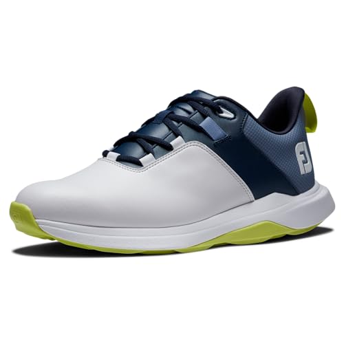 FootJoy Men's Prolite Previous Season Style Golf Shoe, White/Navy/Lime, 8.5