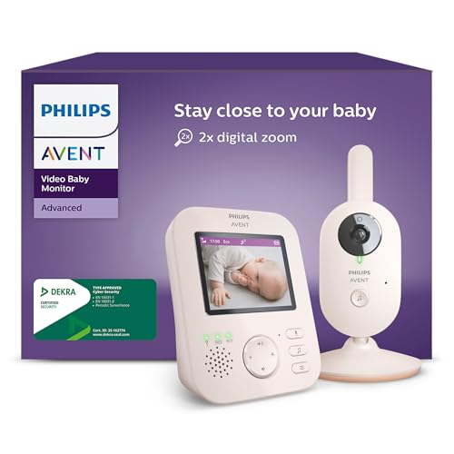 (-20%) Philips AVENT Philips Babyphone mit Kamera Advanced - DEKRA Zertifiziert privat und sicher - 2.8" Display, x2 Zoom, Infrarot-Nachtsicht, Schlafliedern (Model SCD881/26)