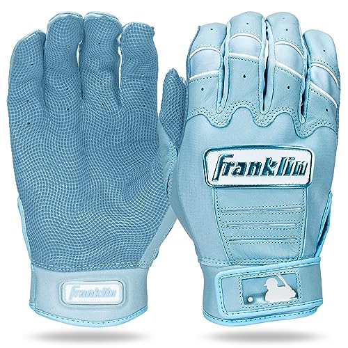 Franklin Sports MLB Batting Gloves - CFX Pro Adult + Youth Batting Gloves Pair - Baseball + Softball Batting Gloves - Official MLB Baseball Batting Gloves - Blue Highlight - Large