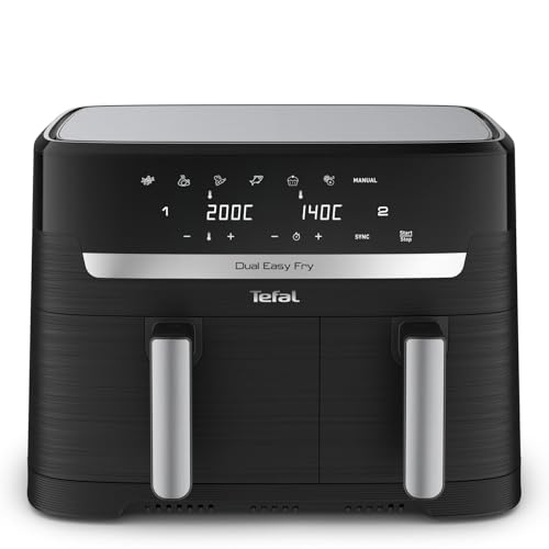 Tefal Dual Easy Fry Heißluftfritteuse 8,3 L mit 2 Kammern