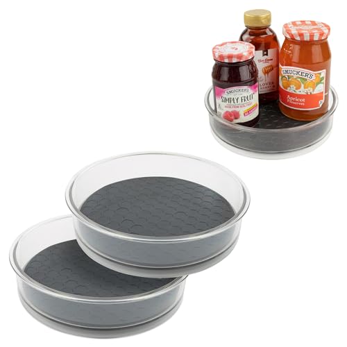 Spectrum Lazy Susan Organizer, Hexa Round Small (2-Pack) - Lazy Susan Turntable for Cabinet, Refrigerator, Pantry, Table, & Shelf - Rotating & Spinning Pantry Organization & Storage for Fridge