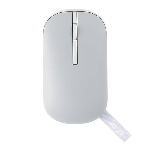 ASUS Marshmallow MD100 Wireless Bluetooth Mouse with Dual Mode (Bluetooth 5.0 & 2.4GHz), Silent Clicks, Adjustable 800/1000/1600 DPI, Multi-Device,