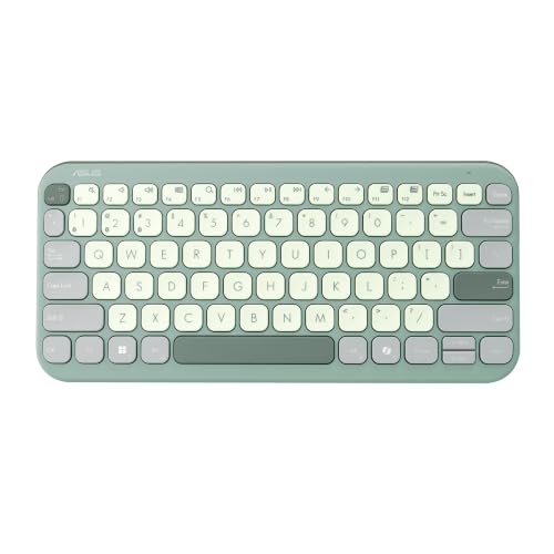 ASUS Marshmallow KW100 Wireless Keyboard – Green Tea Latte | Silent Scissor Keys,Compact Design,2-Year Battery Life, Compatible with Windows/Mac/Chrom