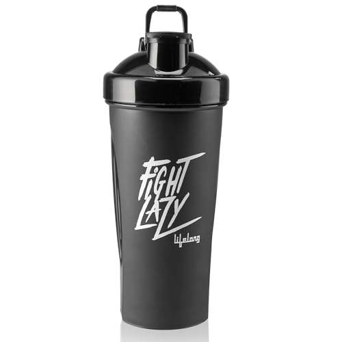 Lifelong Protein Shaker|100% Leakproof Stylish Protein Shaker Bottle|Sipper Bottle|Gym Bottle for Protein- 700ml (LLSHB04, Black) |Plastic