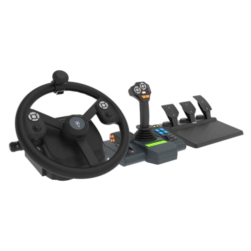 HORI Farming Vehicle Control System for PC (Windows 11/10) for Farming Simulator with Full-Size Steering Wheel, Control Panel & Pedals