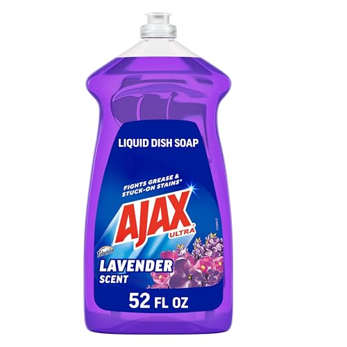 Ajax Ultra Liquid Dish Soap with Fabuloso Lavender Scent, Deep Cleaning Action, Mess-Free, Easy-Flip Cap, 52 fl oz Bottle