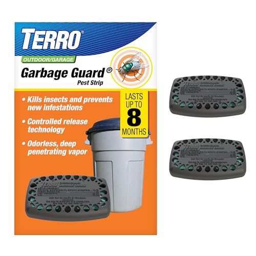 Terro T801SR Garbage Guard Trash Can Insect Killer - Kills Flies, Roach, Maggots, Beetles, and Insects in Outdoor Garbage Can (Pack of 2)