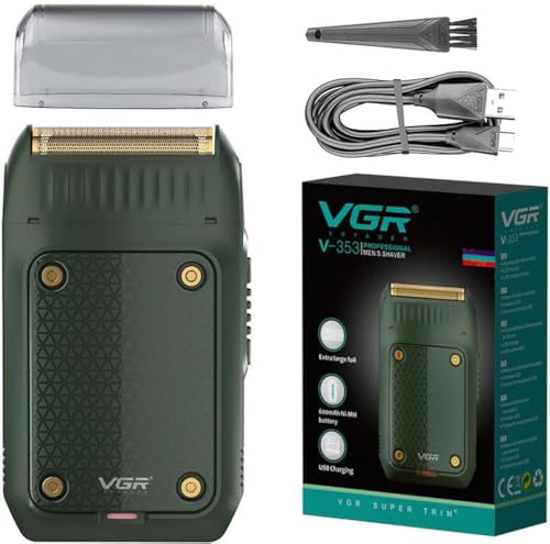VGR V-353 Electric Ultra-Thin Shaver | Rechargeable Beard & Face Care Razor | Reciprocating Blade System | USB Travel-Friendly Design | Men's Electric